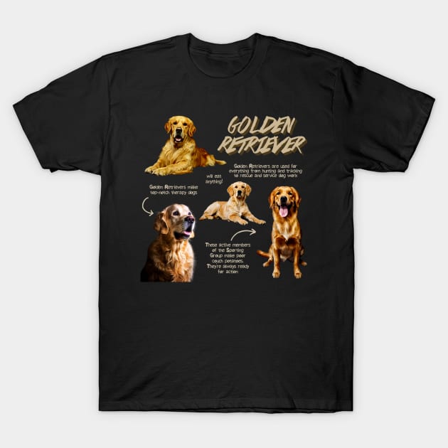 Golden Retriever Fun Facts T-Shirt by Animal Facts and Trivias